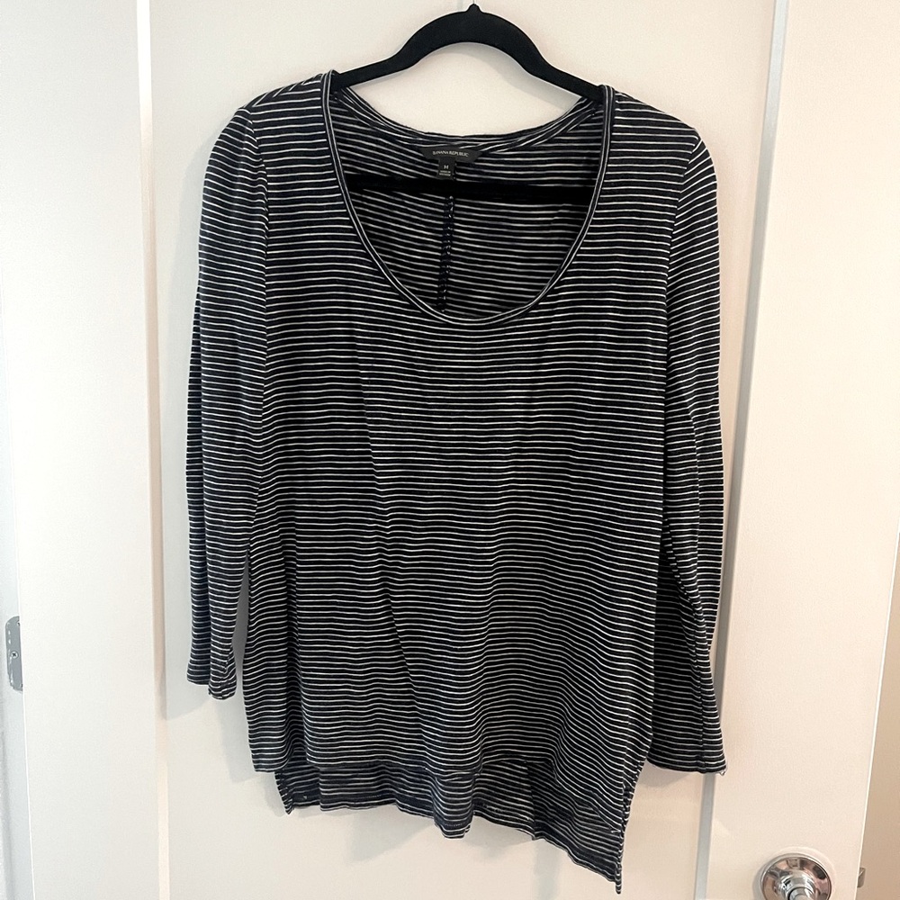 Black and White Stripe Banana Republic Top